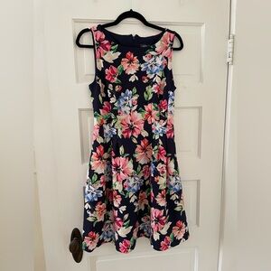 Vince Camuto Navy Floral Dress